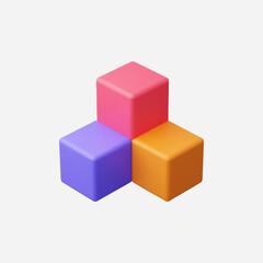 Fototapeta premium 3d Realistic Cubes icon vector illustration