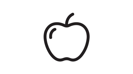 Obraz premium Black Apple Icon For Food And Health Concepts
