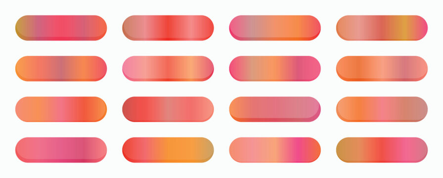 Sixteen bright pink and orange gradient bars are arranged symmetrically, suggesting customizable options for a digital application menu.