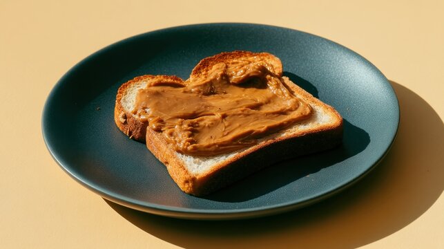 Vegemite on Toasted Sourdough Served on a Matte Plate With Soft Background Color