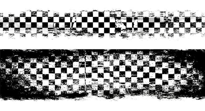 Grunge Checkered Frame and Border Vector, Racing Flag Design Element