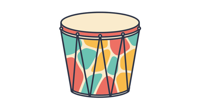 Colorful Djembe Drum Illustration.