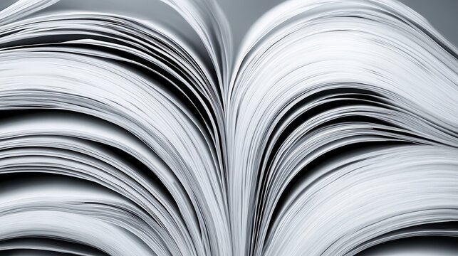 An open book with crisp white pages, showcasing a spectrum of knowledge and learning opportunities