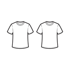 Naklejka premium Two blank t shirts front view isolated on a white background