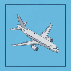 Obraz premium Modern Passenger Jet Airplane Flying High in the Sky.