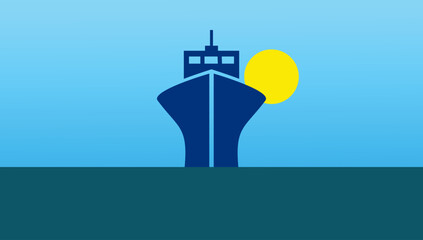 Fototapeta premium Ship harbor tower coastal structure vector illustration design element for maritime navigation lighthouse control and sea port concept