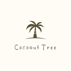 Obraz premium Vector Coconut Tree Logo Design Minimal Tropical Palm Icon for Summer Brand Identity