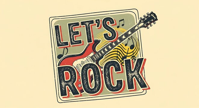 Lets Rock Guitar Music Instrument Musical Entertainment Concert.