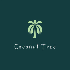 Fototapeta premium Vector Coconut Tree Logo Design Minimal Tropical Palm Icon for Summer Brand Identity