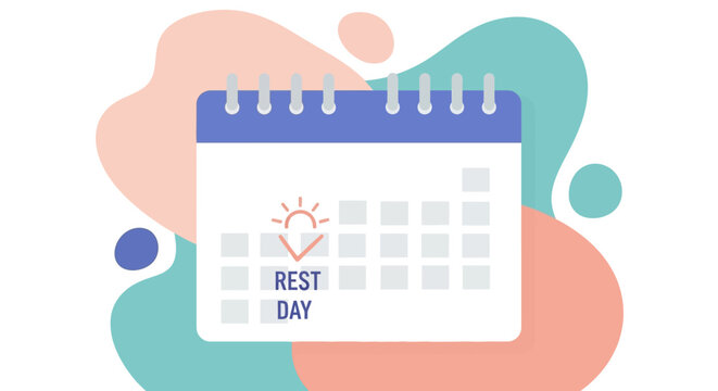Calendar Showing Rest Day and Relaxation.