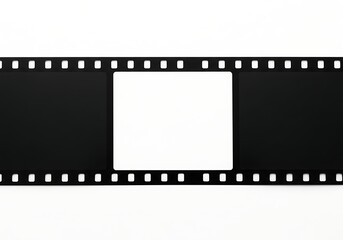 Fototapeta premium Classic film strip with a single empty frame placeholder in the middle