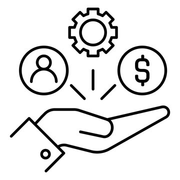 Resource Management Icon - Business Resource Allocation and Management Concept for Asset and Workforce Management Symbol