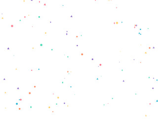 Fototapeta premium Vibrant Confetti Circles Triangles Stars Fun Party Vector