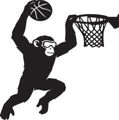 Monkey Basketball Slam Dunk Silhouette Goggles © Saima