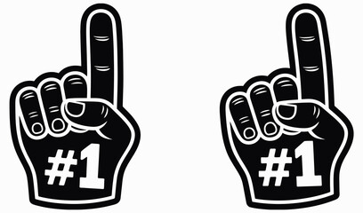 Fototapeta premium Two black foam fingers with 