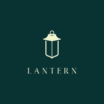 Rustic Lantern Logo Design Minimal Light Glow Vintage Vector Icon Branding Illustration