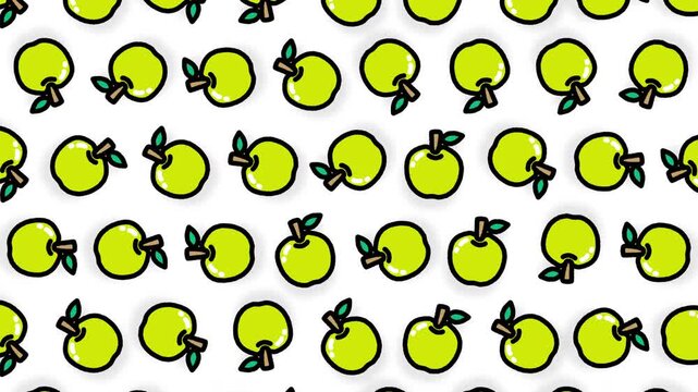かわいいリンゴ柄のループアニメーション背景