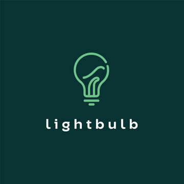 Creative Lightbulb Logo Design Idea Innovation Minimal Vector Icon Modern Branding
