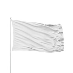 Fototapeta premium A white flag waving in the wind against a plain background