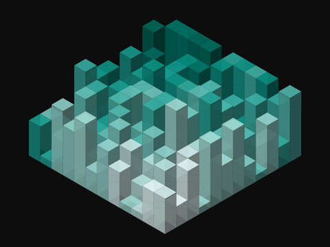 Vibrant Cubic Grid Pattern Vector Art Poster