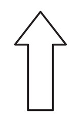 Fototapeta premium Linear upward arrow icon. Outline vector symbol for growth and success. Minimalist black and white direction sign for web and app interface design. Modern business progress and increase graphic.