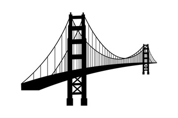 Fototapeta premium Silhouette of the iconic Golden Gate Bridge in San Francisco