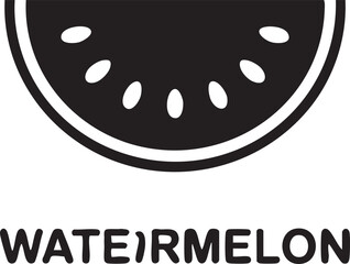 Obraz premium Watermelon logo in minimalist black and white flat design for food branding