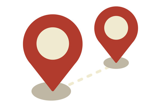 map location pins icon navigation route symbol, gps tracking markers, travel destination concept, location points flat vector illustration download
