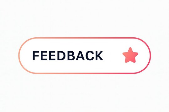 A stylish feedback button with a star icon for user engagement