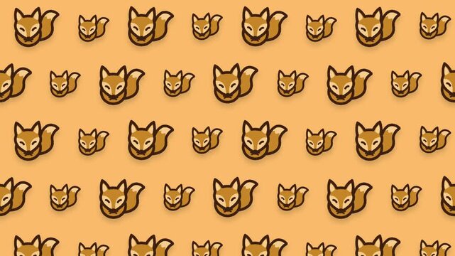 かわいいきつね親子のループアニメーション背景