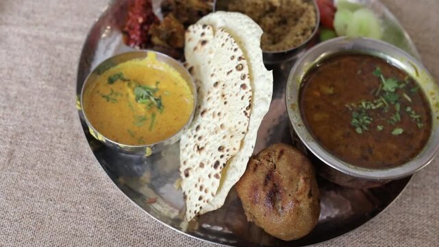 Dal baati churma thali is a rajasthani food 