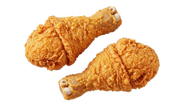 Fried chicken drumsticks isolated on transparent background