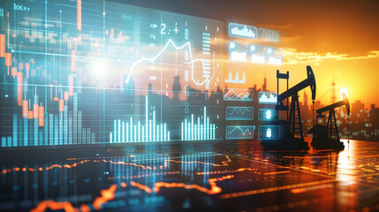 Fototapeta premium Global Oil Crisis Energy Market Price Increase Analysis
