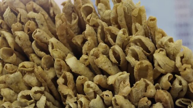 Fafda a gujrati snack made with gram flour