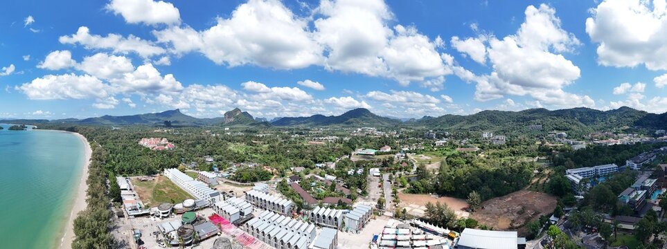 nature landscape Ao Nang beach Krabi southern Thailand drone panorama