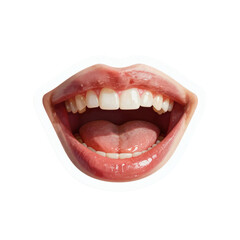Naklejka premium Illustration of a person's mouth showing teeth, gums, and tongue