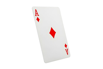 Obraz premium Ace of diamonds playing card isolated on transparent background