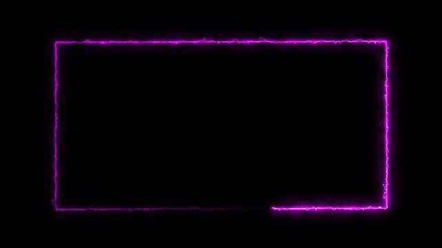 Abstract Neon Light Frame on Black Background for Modern Design.