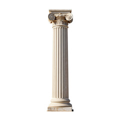 Fototapeta premium Majestic corinthian column with intricate details stands tall on a white backdrop