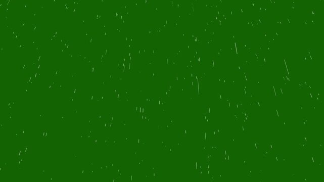 Falling white confetti particles on green screen background, Slow motion drop of rain falls. rainstorm textured pattern natural raindrop plane effect particles abstract light macro texture close 4K
