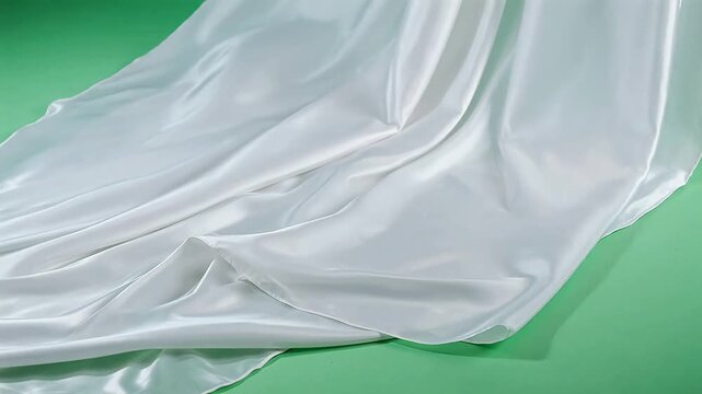 White fabric draped on green surface