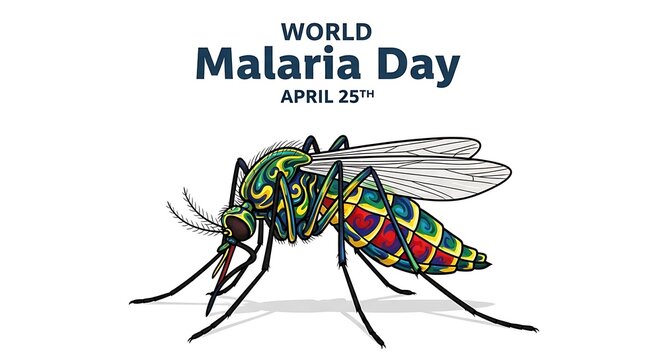 Colorful mosquito illustration for world malaria day on april 25th
