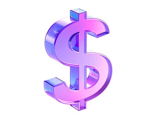Obraz premium Translucent purple and pink dollar symbol