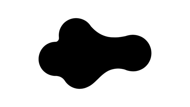 Minimalist black organic blob vector, abstract fluid shape element, modern liquid silhouette isolated on white background
