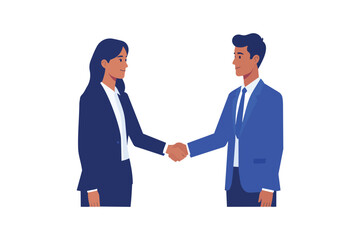 Fototapeta premium Two businessmen shaking hands after successful deal vector illustration