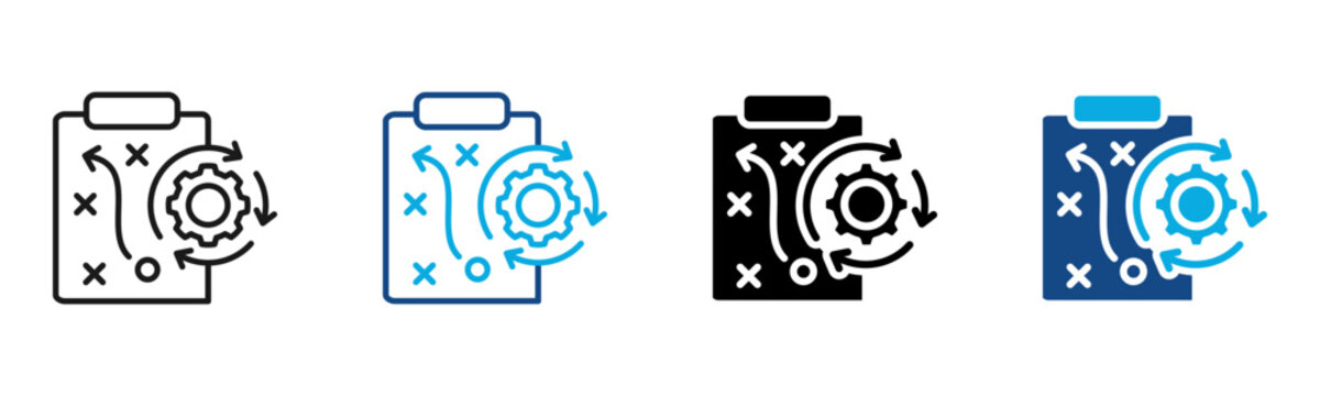 Execution Plan Icon Multiple Style Vector Illustration