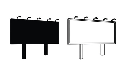Obraz premium Two billboard views one as a solid black shape a striking silhouette