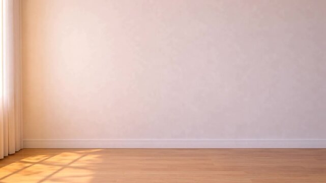 Sunlight empty wall with window shadows minimal background