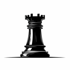 Black Chess Rook Piece Isolated on White. © Bagaskara
