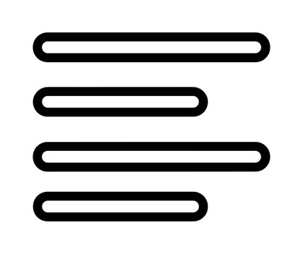 A minimalist left-align icon for text editing and content layout. Simple vector graphic for user interface, websites, apps, and menu button design. Clean modern symbol.